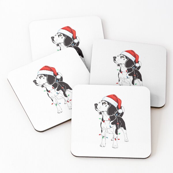 Item preview, Festive Christmas Beagle Tangled in Christmas Lights designed and sold by Steele-Art.