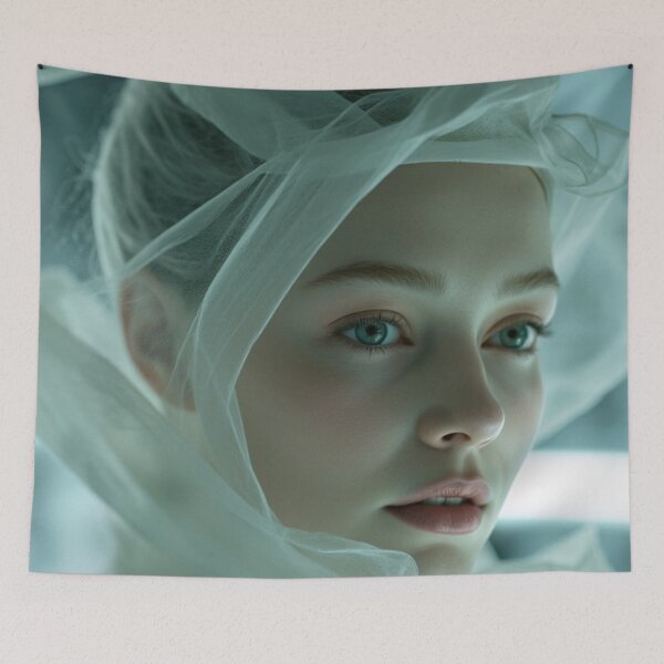 Item preview, Silent Halo - Ethereal Dreamcore Portrait of Purity and Grace designed and sold by Artfully Entertained.