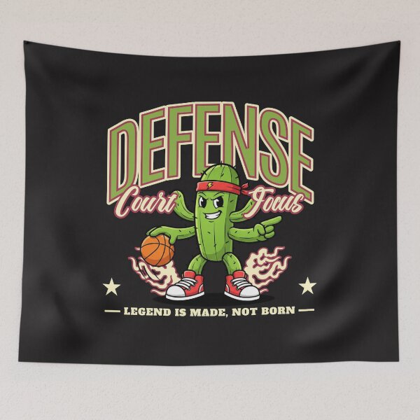 Item preview, Cool Basketball Cactus – Funny Sports Cartoon Design designed and sold by AwesomeBeyondLimits.