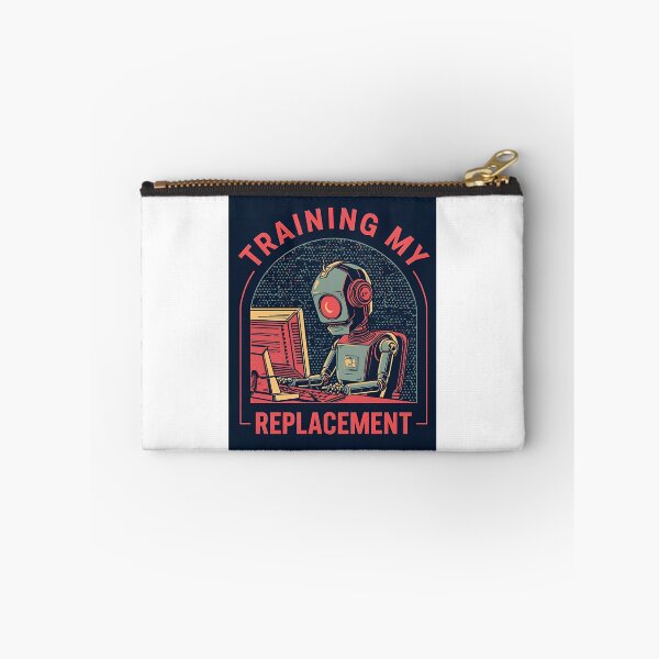 Item preview, Training My Replacement – Retro Robot AI Humor T-Shirt design designed and sold by ZyricZyric.
