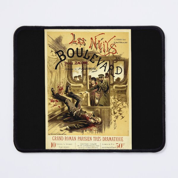 Item preview, Dramatic Crime Scene Art Poster | Les Nuits du Boulevard Illustration | Vintage French Lithographic Print for Book Lovers designed and sold by artofuniverse.