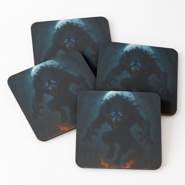 Item preview, Moonlit Werewolf Over Flames,Alpha Werewolf Under Full Moon designed and sold by S1990S.