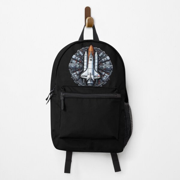 Item preview, "Pixel Spacecraft Launch – Retro Sci-Fi Shuttle Art" designed and sold by Dogandesighn.