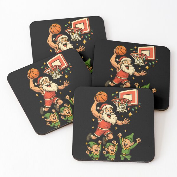 Item preview, Athletic Santa Mid-Air Dunk Xmas Basketball T-Shirt - Playful Holiday Wreath Hoop Sticker  2025 designed and sold by GeniePixel.