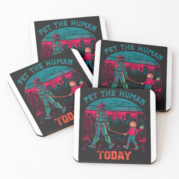 Item preview, Pet The Human Today - Funny Retro Robot & Human Pet Sci-Fi design designed and sold by ZyricZyric.