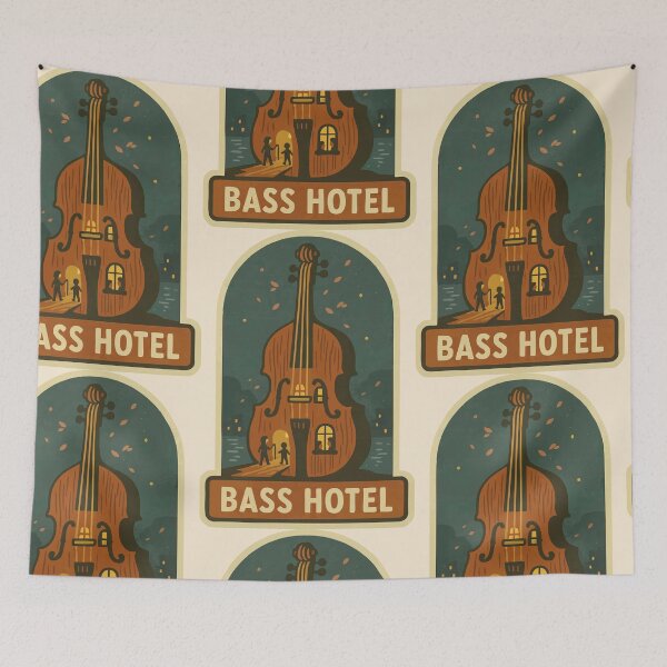 Item preview, Bass Hotel – Cozy Night for Musicians designed and sold by Tiny Joy World.