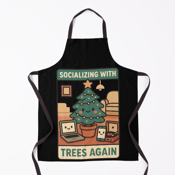 Item preview, Socializing With Trees Again Funny Christmas Tech Design designed and sold by TeeTimeTreasure.
