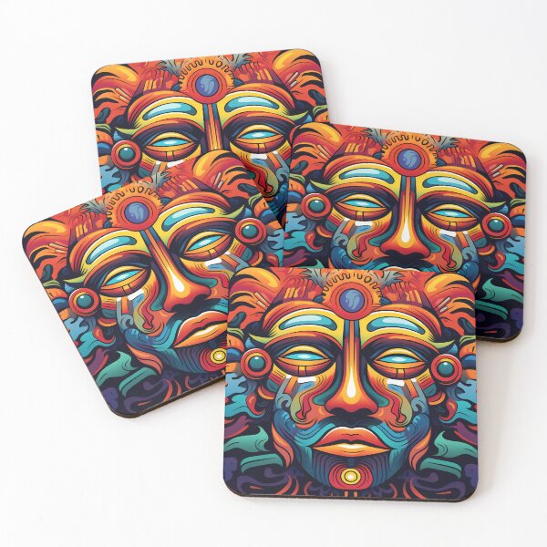 Item preview, Vibrant tribal mask designed and sold by anytka.