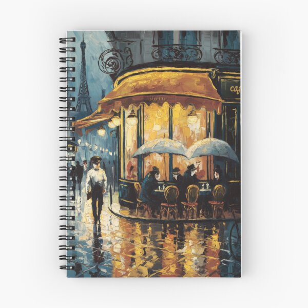Item preview, Paris Café in the Rain | French Cityscape Painting designed and sold by CARRAANN.