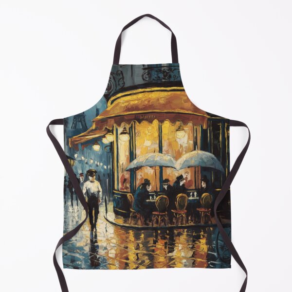 Item preview, Paris Café in the Rain | French Cityscape Painting designed and sold by CARRAANN.