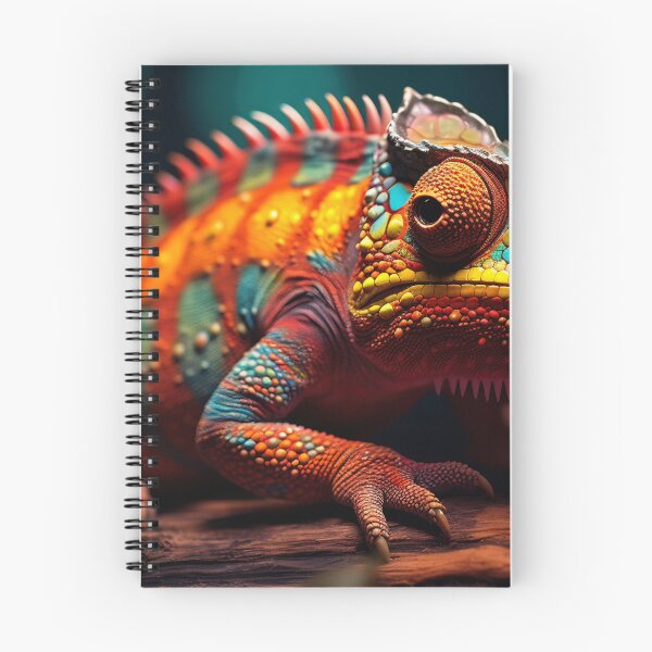 Item preview, Colorful chameleon resting on a log designed and sold by anytka.