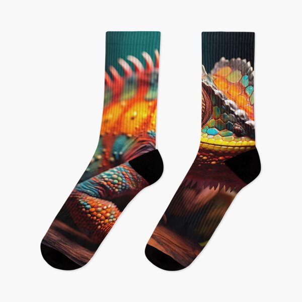 Item preview, Colorful chameleon resting on a log designed and sold by anytka.