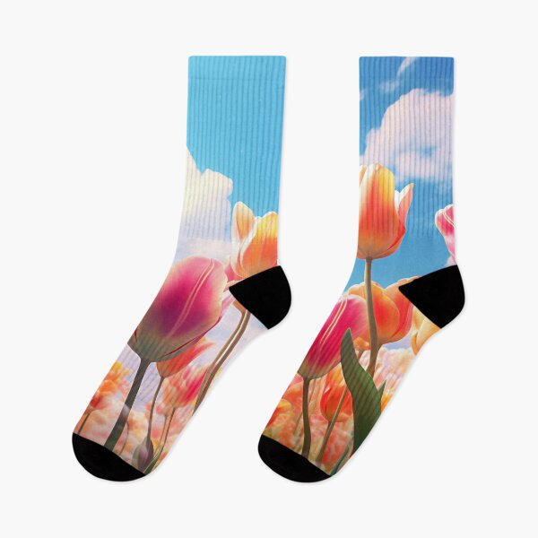 Item preview, Colorful tulips bloom in sunny field designed and sold by anytka.