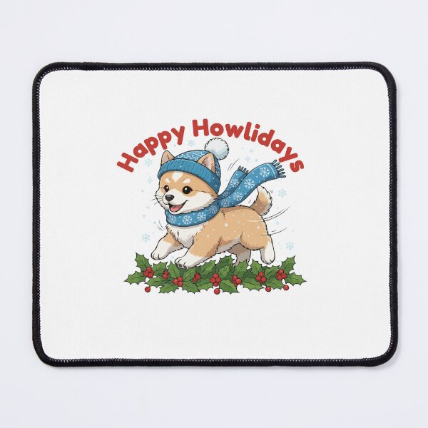 Item preview, Happy Howlidays Icelandic Sheepdog – Cute Christmas Dog in Winter Scarf designed and sold by The Real Life Symphony.