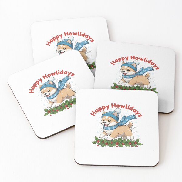 Item preview, Happy Howlidays Icelandic Sheepdog – Cute Christmas Dog in Winter Scarf designed and sold by The Real Life Symphony.
