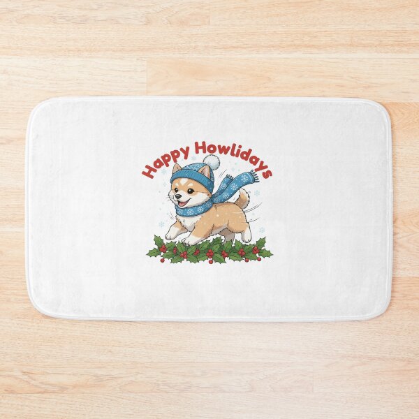 Item preview, Happy Howlidays Icelandic Sheepdog – Cute Christmas Dog in Winter Scarf designed and sold by The Real Life Symphony.