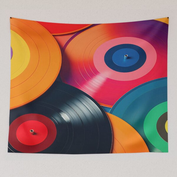 Item preview, Colorful vinyl records piled up designed and sold by anytka.