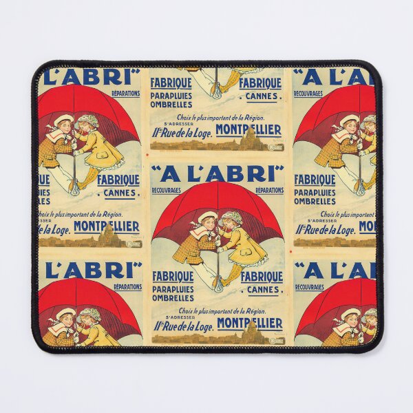 Item preview, Vintage French Art Nouveau Poster |  Umbrellas & Repairs | Montpellier Cityscape | Red Umbrella Kids Decor designed and sold by artofuniverse.