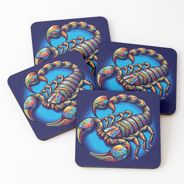Item preview, “Psychedelic Scorpion – Vibrant Tribal Insect Art” designed and sold by Dogandesighn.