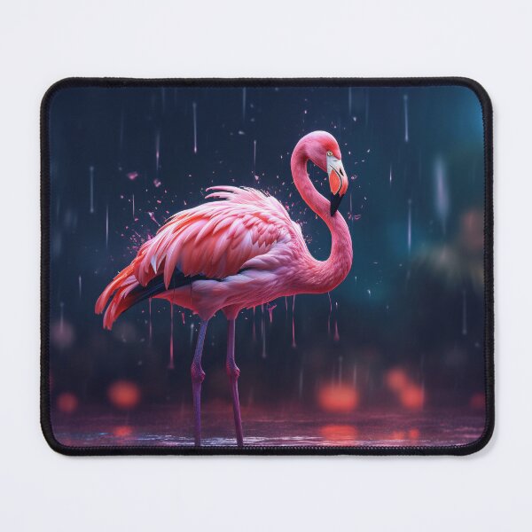Item preview, Flamingo standing in rain at night designed and sold by anytka.