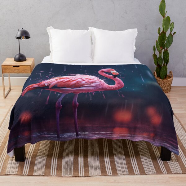 Item preview, Flamingo standing in rain at night designed and sold by anytka.