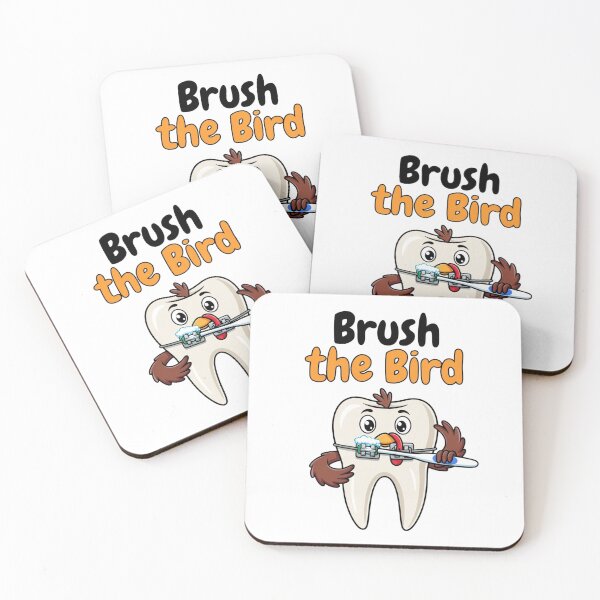 Item preview, Humorous Brush the Bird Thanksgiving Turkey Tooth Tee - Braces Dental Humor Sticker  2025 designed and sold by GeniePixel.