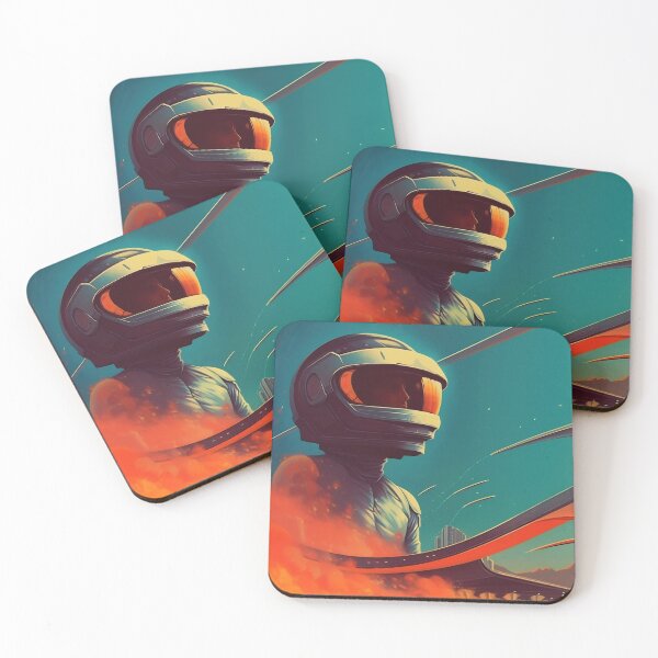 Item preview, Futuristic scene of a lone astronaut designed and sold by anytka.