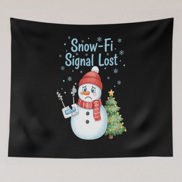Item preview, Snow-Fi Signal Lost Funny Broken Snowman WiFi  designed and sold by FreeArt2.