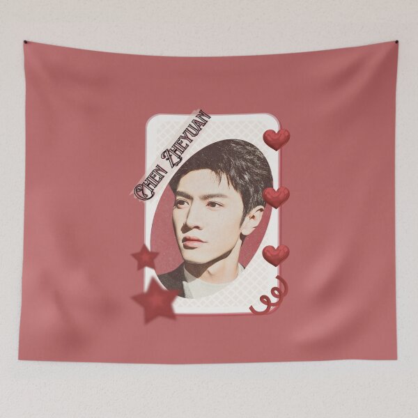 Item preview, Chen Zheyuan (陈哲远) Hidden Love Chinese Actor Cdrama Chinese Entertainment Card Red Aesthetic Collage Design designed and sold by AJUNICE STUDIO.