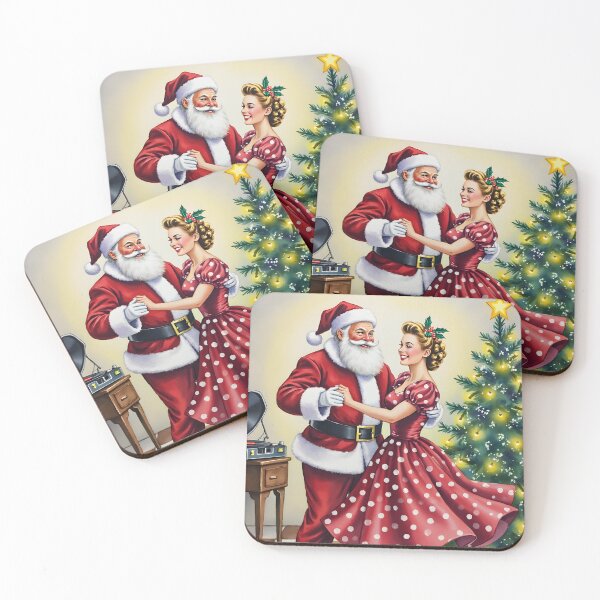 Item preview, Vintage Christmas Dance | Santa & 1950s Lady Swing Dance Retro Holiday Design designed and sold by ralucasilvia87.