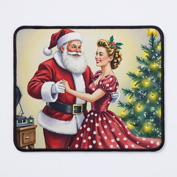 Item preview, Vintage Christmas Dance | Santa & 1950s Lady Swing Dance Retro Holiday Design designed and sold by ralucasilvia87.