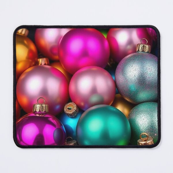 Item preview, Vibrant Colorful Christmas Ornaments Collection on Dark Background designed and sold by PixelVibe782.