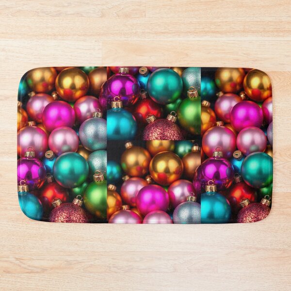 Item preview, Vibrant Colorful Christmas Ornaments Collection on Dark Background designed and sold by PixelVibe782.