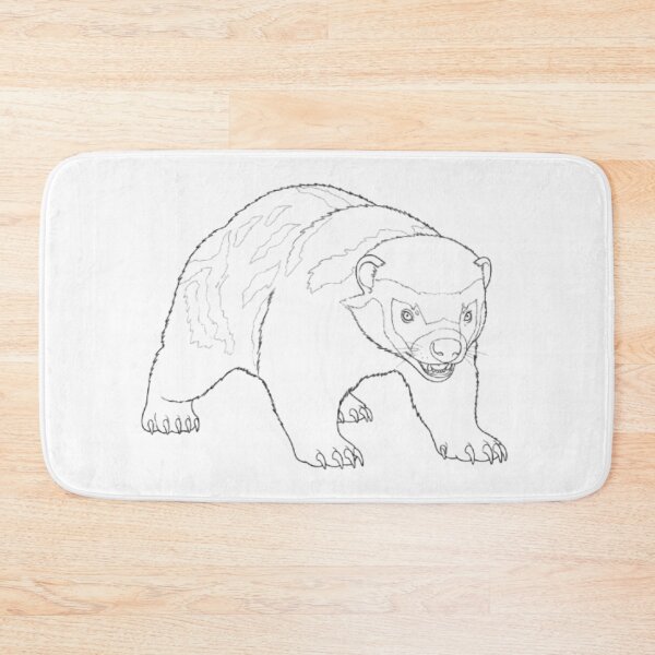 Item preview, Minimalist Honey Badger Art, Fearless Animal Lover, Mellivora Capensis, Resilient Wildlife Gift, Zero Fucks Given Attitude designed and sold by Ditstyle.