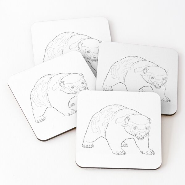 Item preview, Minimalist Honey Badger Art, Fearless Animal Lover, Mellivora Capensis, Resilient Wildlife Gift, Zero Fucks Given Attitude designed and sold by Ditstyle.