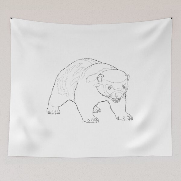 Item preview, Minimalist Honey Badger Art, Fearless Animal Lover, Mellivora Capensis, Resilient Wildlife Gift, Zero Fucks Given Attitude designed and sold by Ditstyle.