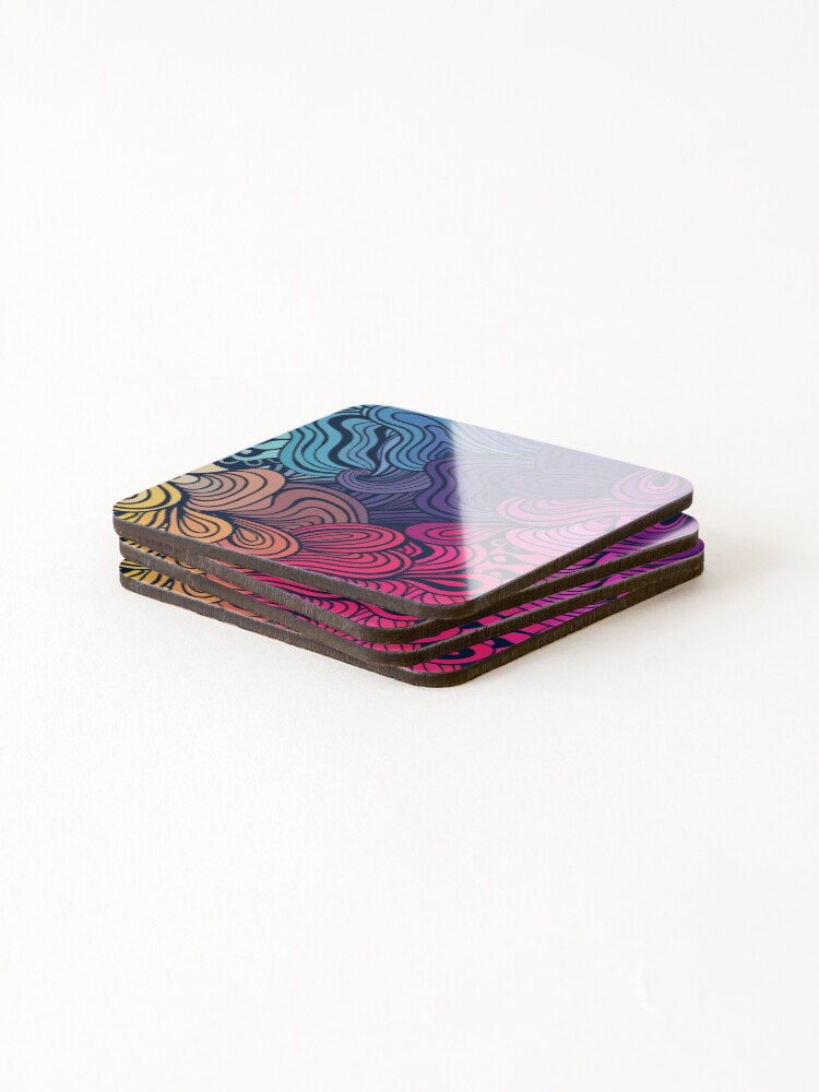 Thumbnail 4 of 5, Coasters (Set of 4), Colorful Patterns designed and sold by GraphicMondaze.