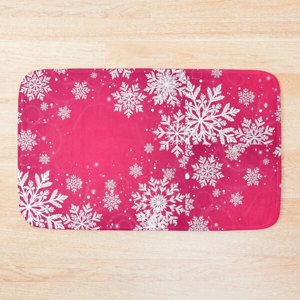 Item preview, Whimsical Pink Snowflake Winter Background with Glowing Sparkles designed and sold by PixelVibe782.