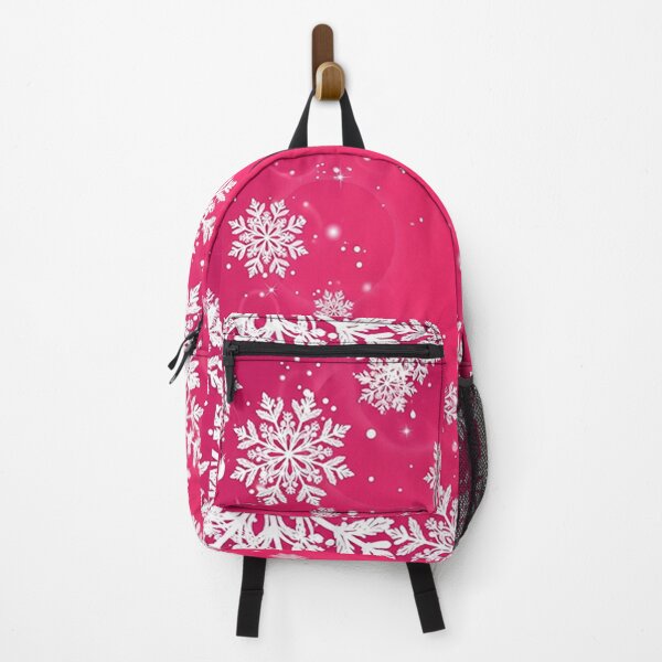 Item preview, Whimsical Pink Snowflake Winter Background with Glowing Sparkles designed and sold by PixelVibe782.