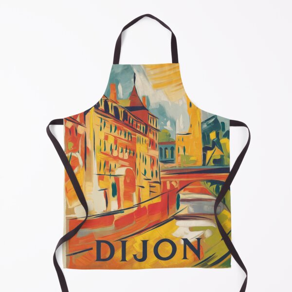 Item preview, Dijon France Travel Poster | Colorful French Cityscape Art designed and sold by CARRAANN.