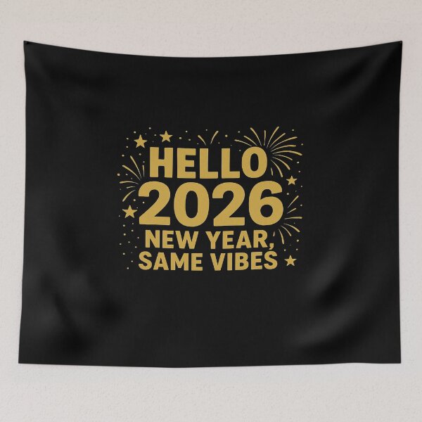 Item preview, Hello 2026 New Year Same Vibes Funny Quote T-Shirt | Chill Vibes New Year Tee designed and sold by fabricutie.