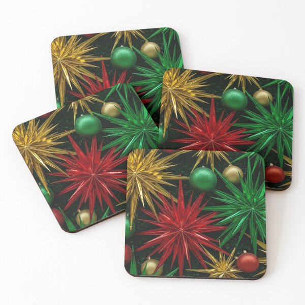 Item preview, Vibrant Christmas Starburst Ornaments with Metallic Red, Green, and Gold designed and sold by PixelVibe782.