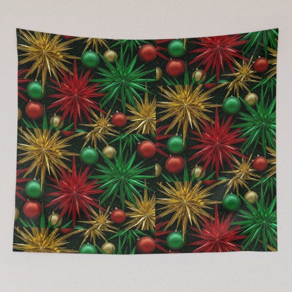 Item preview, Vibrant Christmas Starburst Ornaments with Metallic Red, Green, and Gold designed and sold by PixelVibe782.