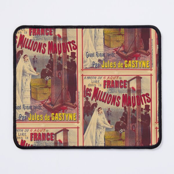 Item preview, Vintage French Novel Poster | Dramatic Guillotine Scene & Bold Typography Art designed and sold by artofuniverse.