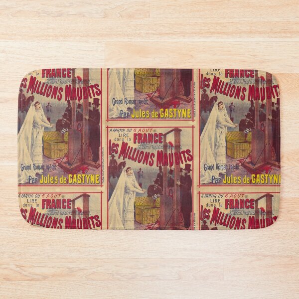 Item preview, Vintage French Novel Poster | Dramatic Guillotine Scene & Bold Typography Art designed and sold by artofuniverse.