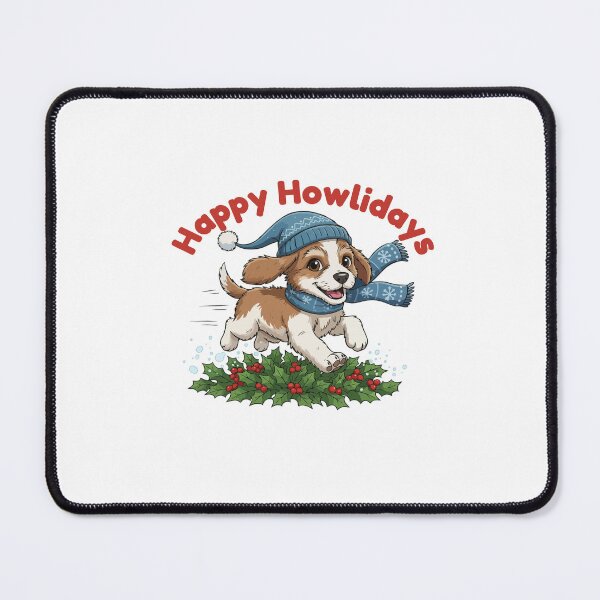 Item preview, Happy Howlidays Staghound – Cute Christmas Dog in Winter Scarf designed and sold by The Real Life Symphony.