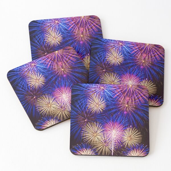 Item preview, Vibrant Fireworks Display Lighting Up the Night Sky in Multiple Colors designed and sold by PixelVibe782.