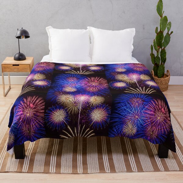 Item preview, Vibrant Fireworks Display Lighting Up the Night Sky in Multiple Colors designed and sold by PixelVibe782.