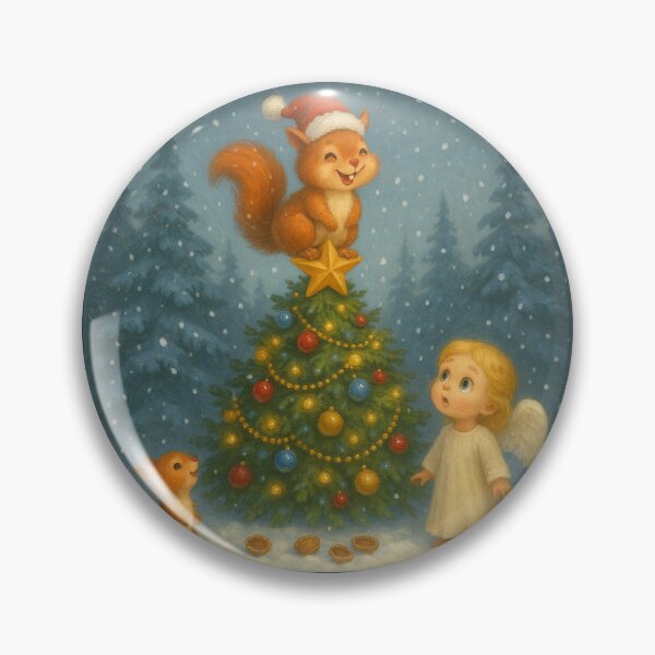 Item preview, Angel And Squirrel – A Little Mischief At The Christmas Tree designed and sold by LegademaArt.