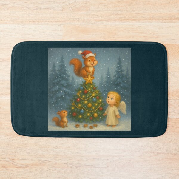 Item preview, Angel And Squirrel – A Little Mischief At The Christmas Tree designed and sold by LegademaArt.